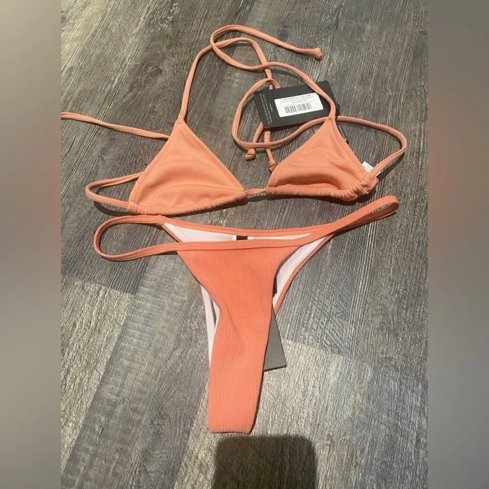 Pretty little things peachy bikini set #4